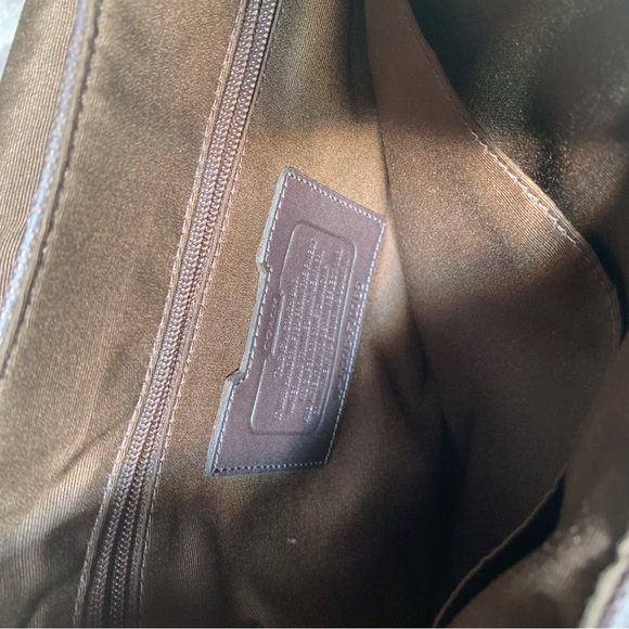 COACH Heritage Signature Embossed PVC Map Messenger Bag in Brown #F70765 - Picture 9 of 12